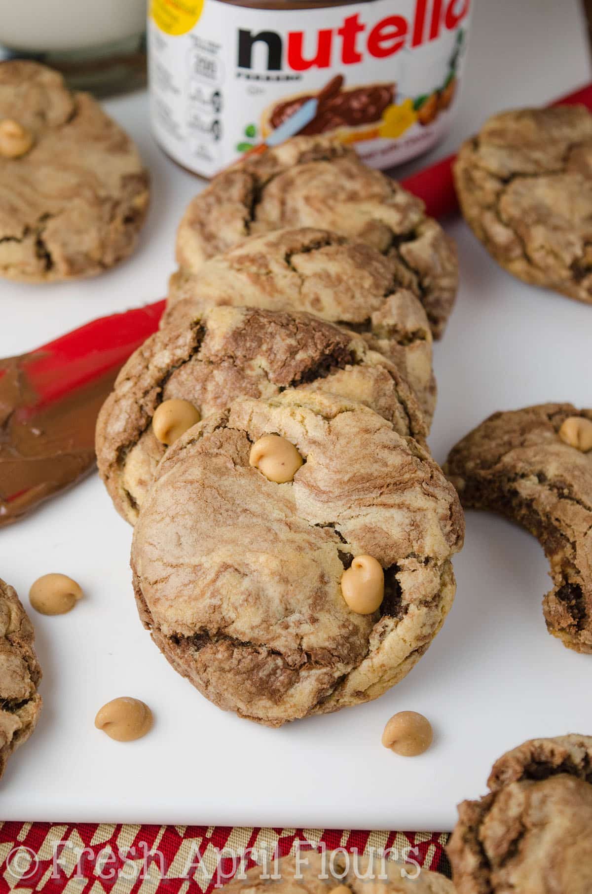 Nutella Swirled Peanut Butter Chip Cookies 