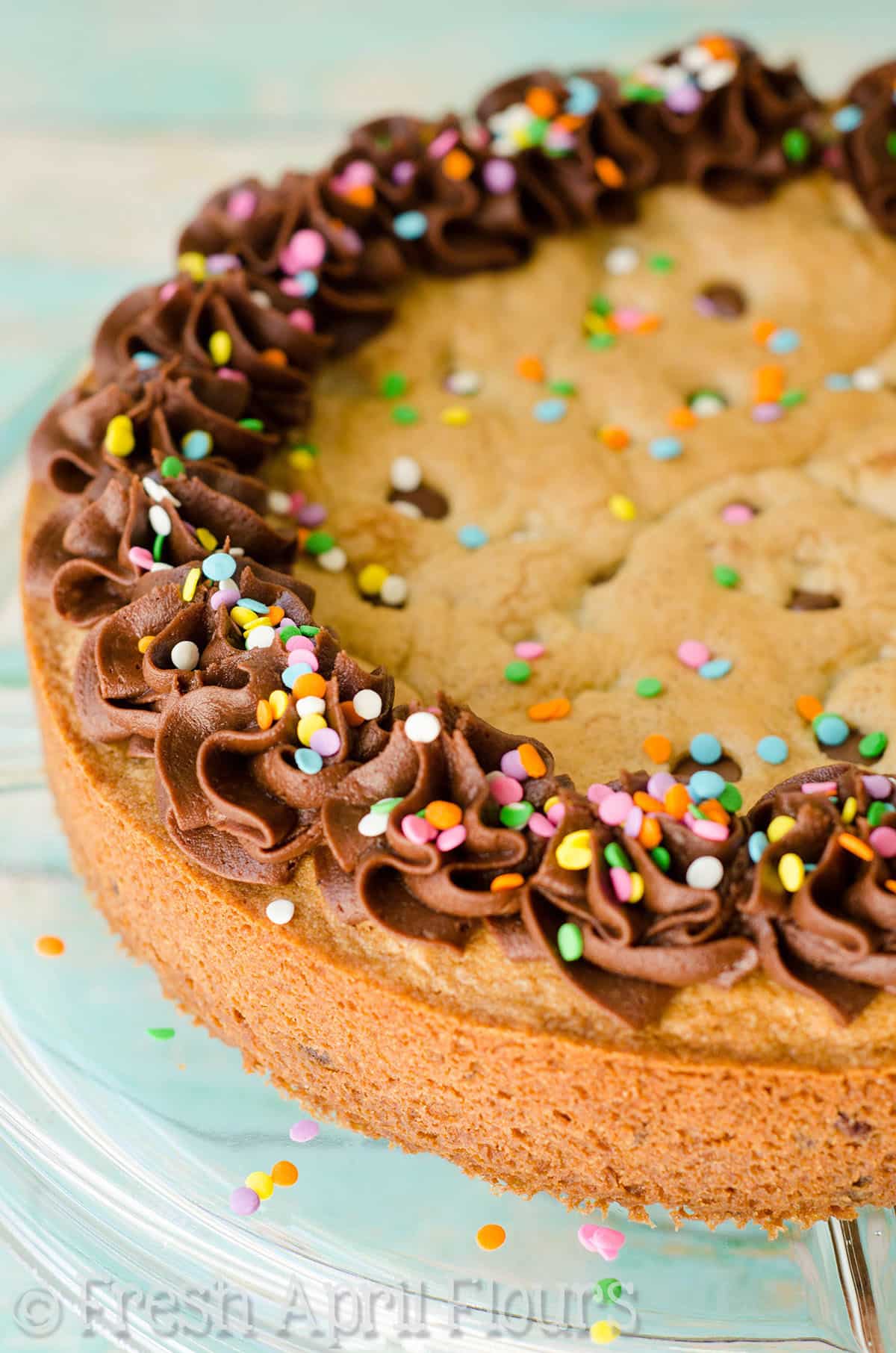 Chocolate Chip Cookie Cake with Chocolate Fudge Frosting