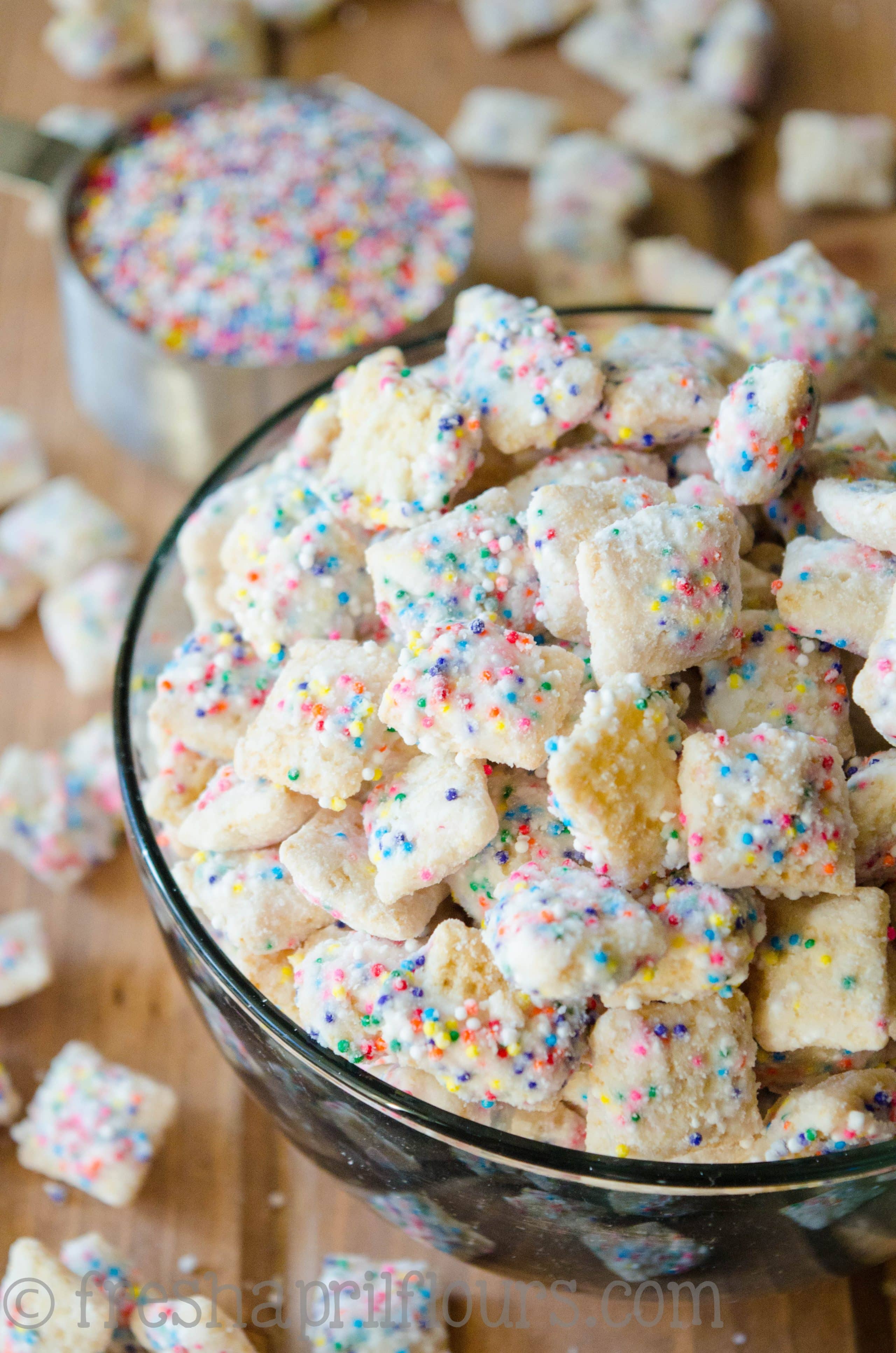bowl of cake batter puppy chow
