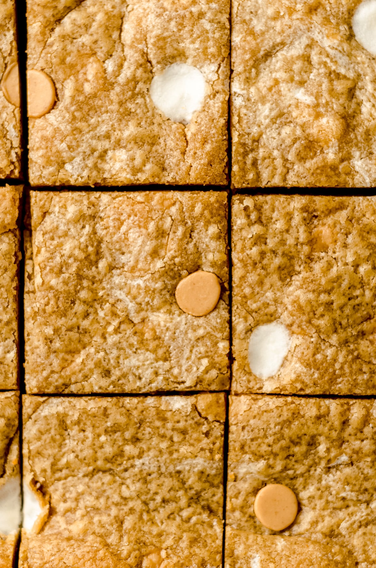 aerial photo of sliced fluffernutter bars