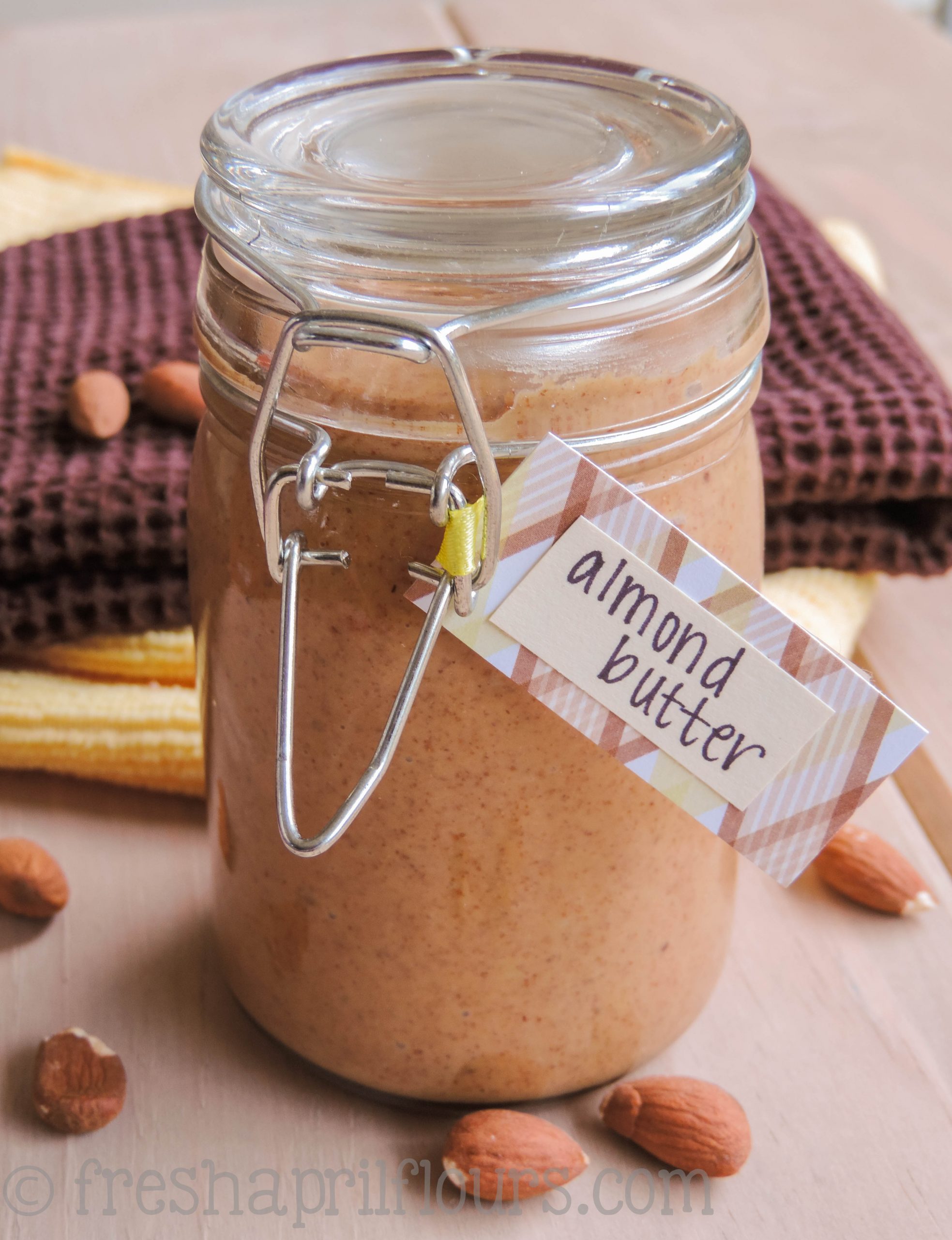 Making your own homemade almond butter is really quite easy. Add some honey to give it some flair and you'll never purchase another jar again! via @frshaprilflours