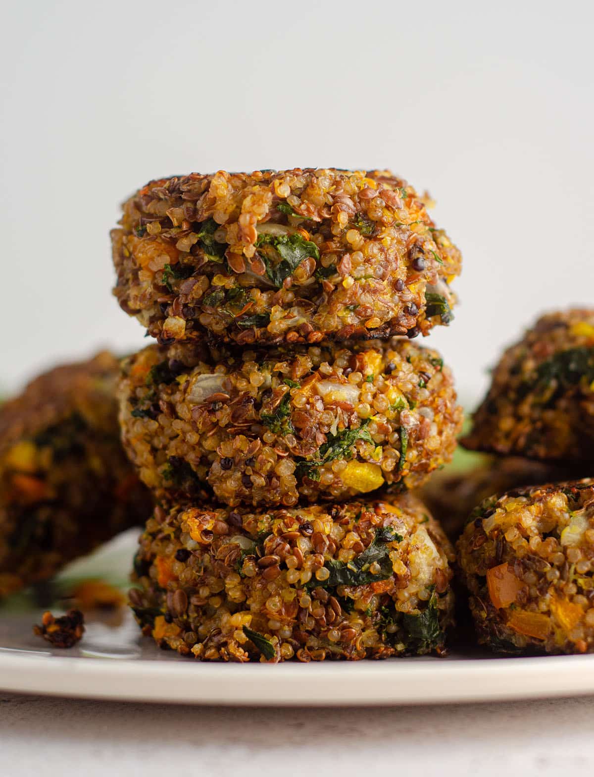 stack of quinoa patties