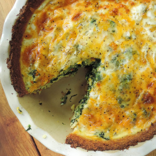 Cheesy Vegetable Quiche With Cauliflower Crust