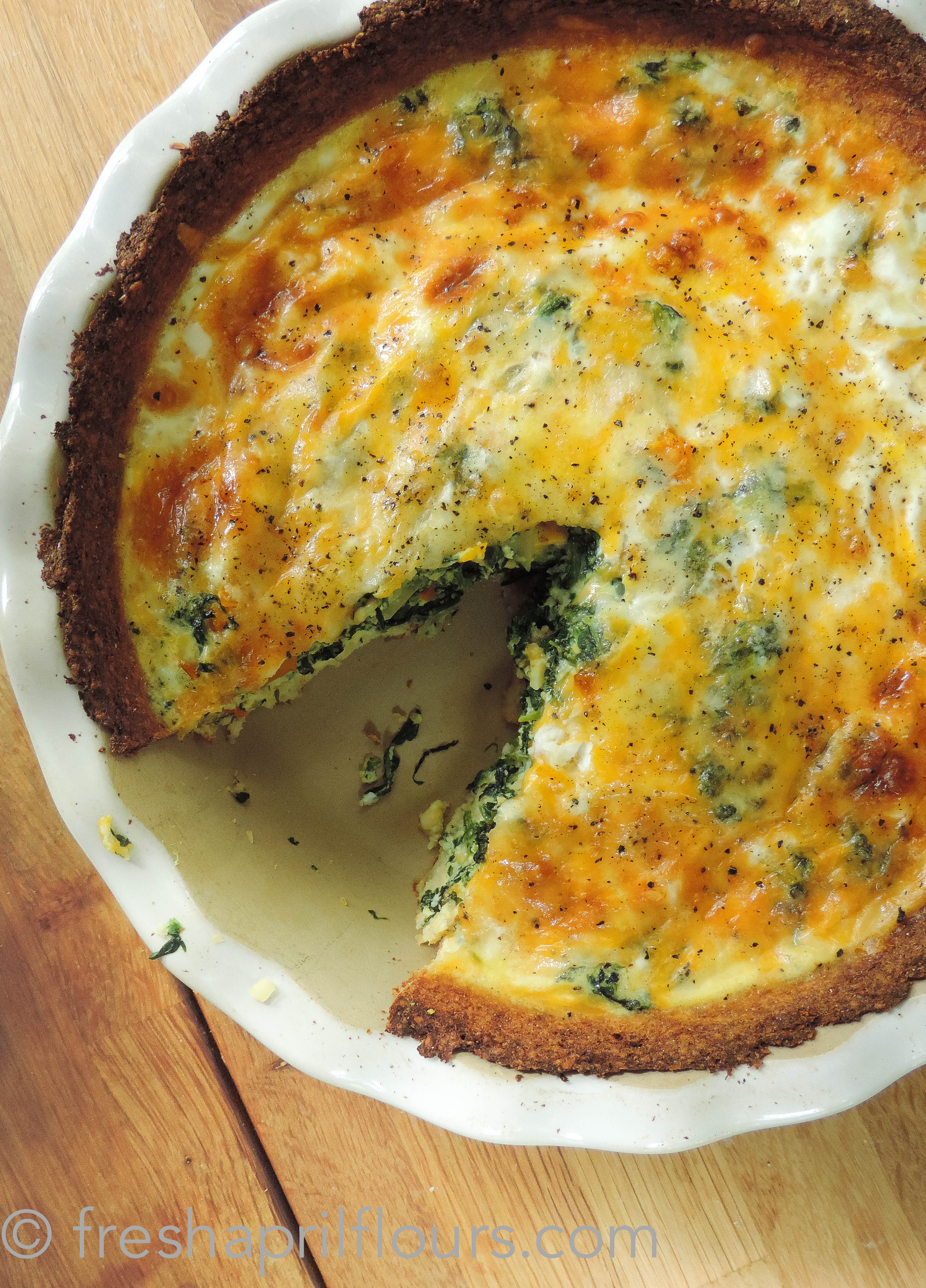 Cheesy Vegetable Quiche with Cauliflower Crust