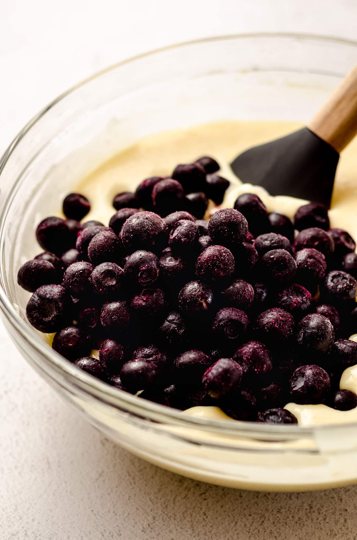 frozen blueberries in the filling for blueberry lemon bars