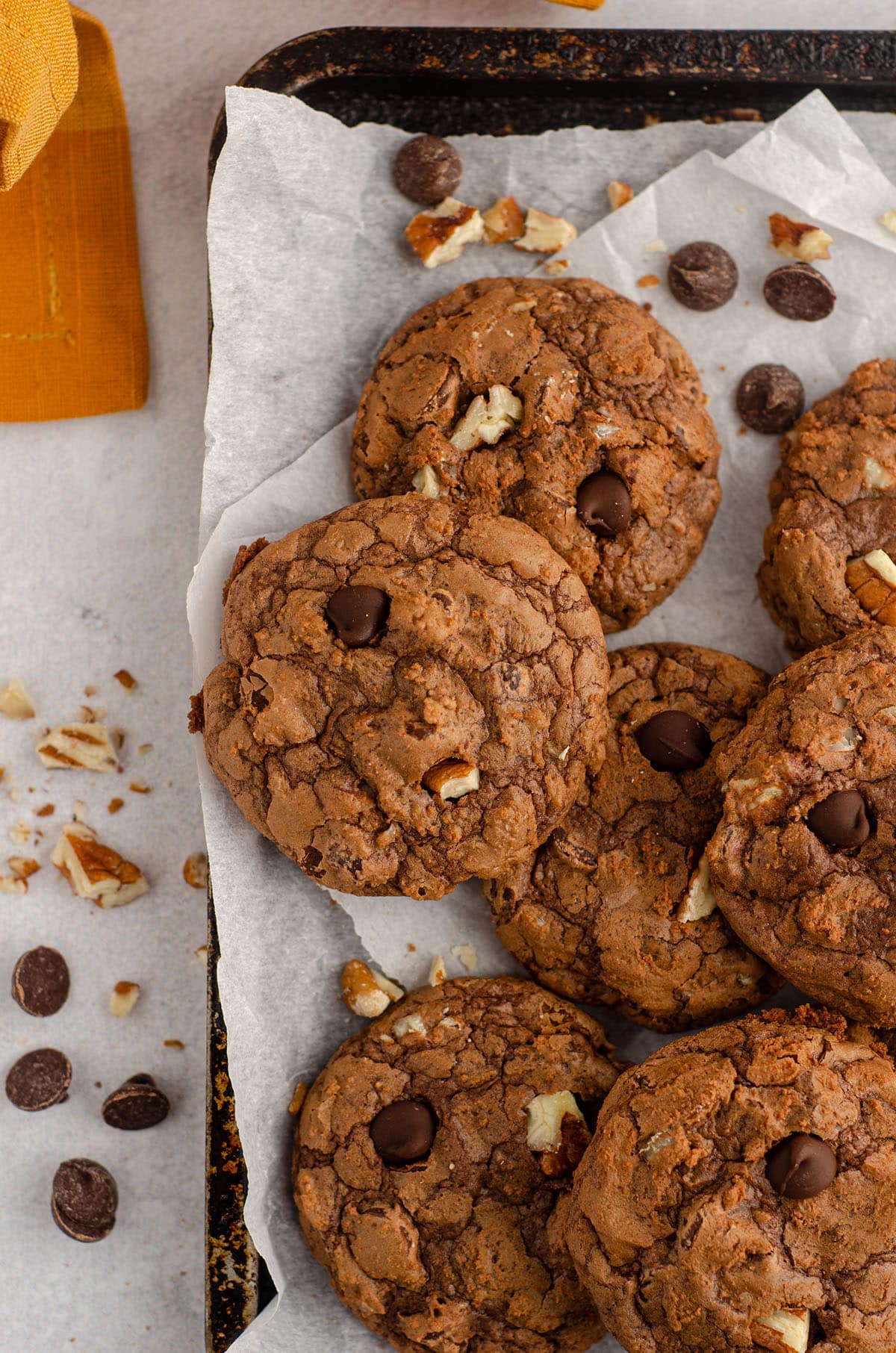 aerial photo of brownie cookies