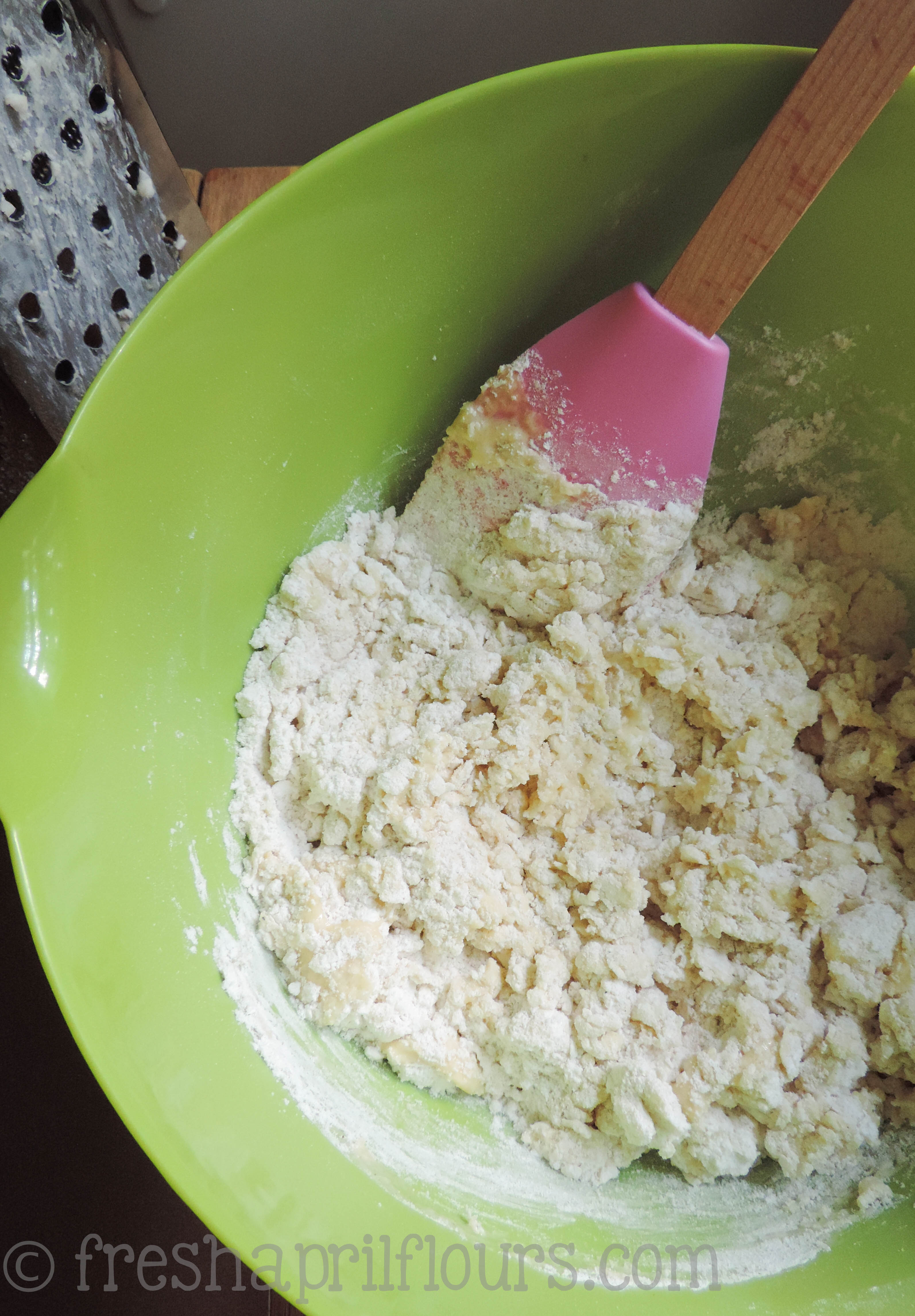 mixing dough for cinnamon crunch scones