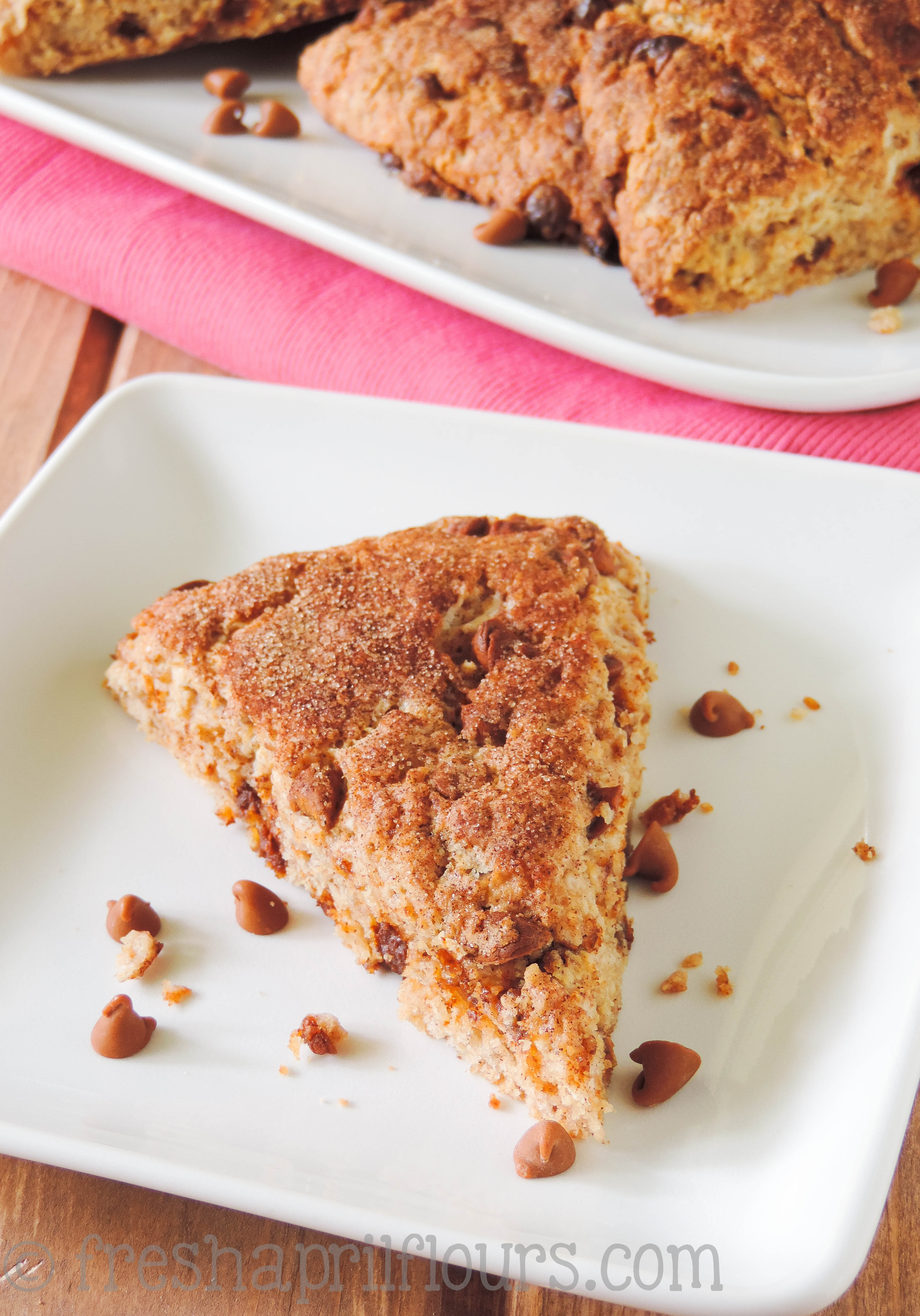 cinnamon crunch scone on a plate