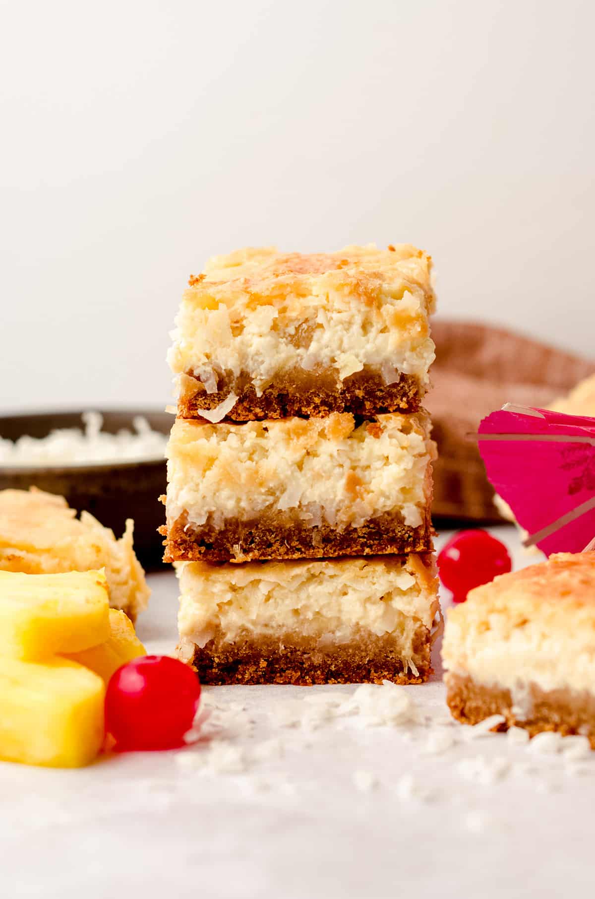 stack of piña colada bars