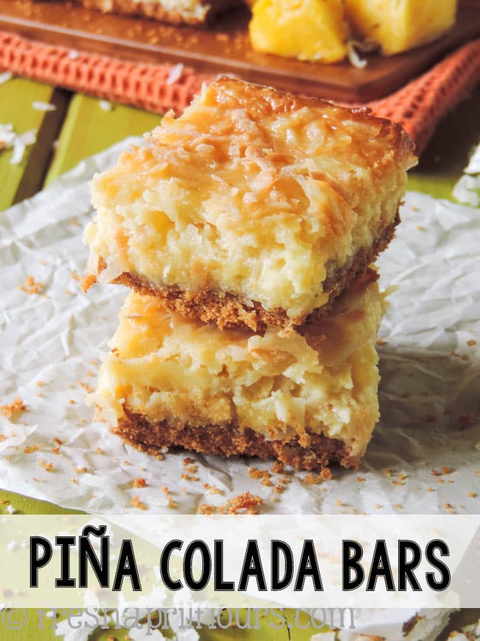 Piña coladas never tasted so good! These tropical pineapple and coconut bars are the answer to your summer sweet tooth.