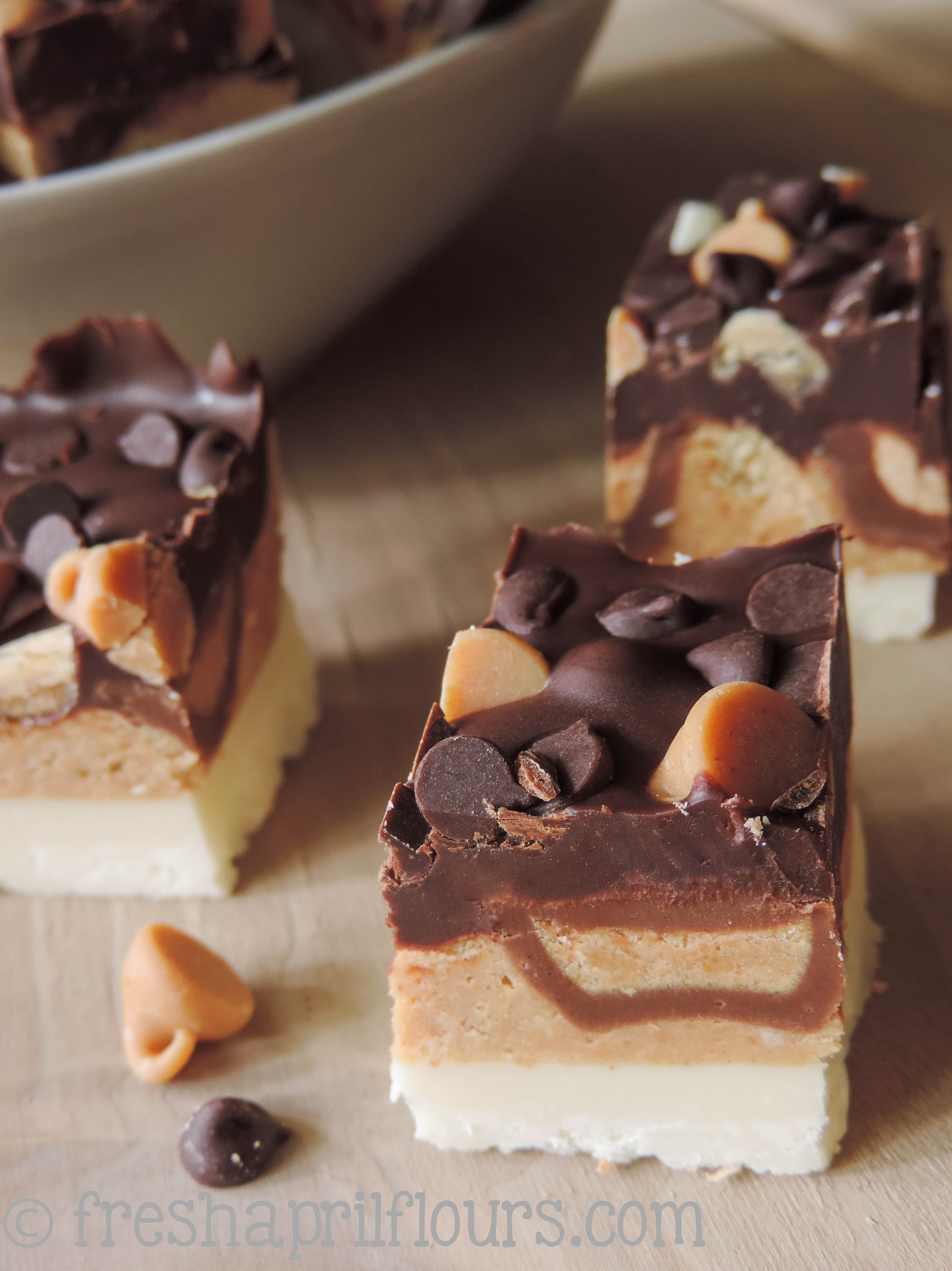 slices of chocolate peanut butter bites