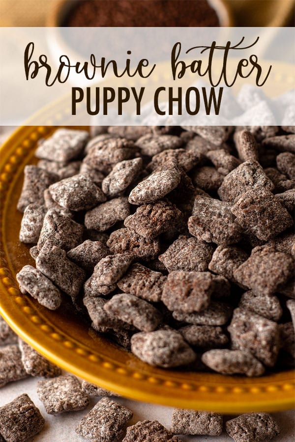 A rich chocolate take on classic puppy chow made to taste just like brownie batter. via @frshaprilflours