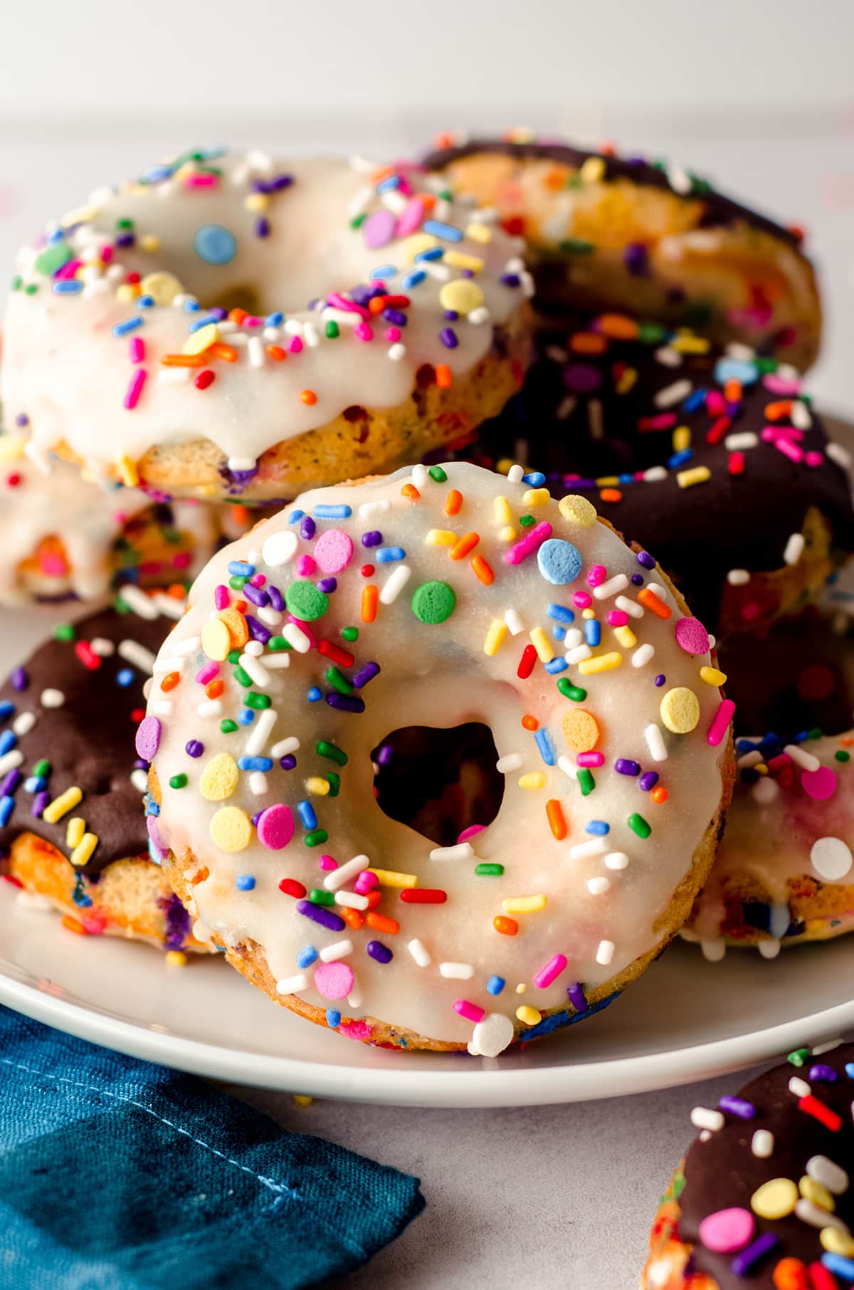 funfetti donuts on a plate