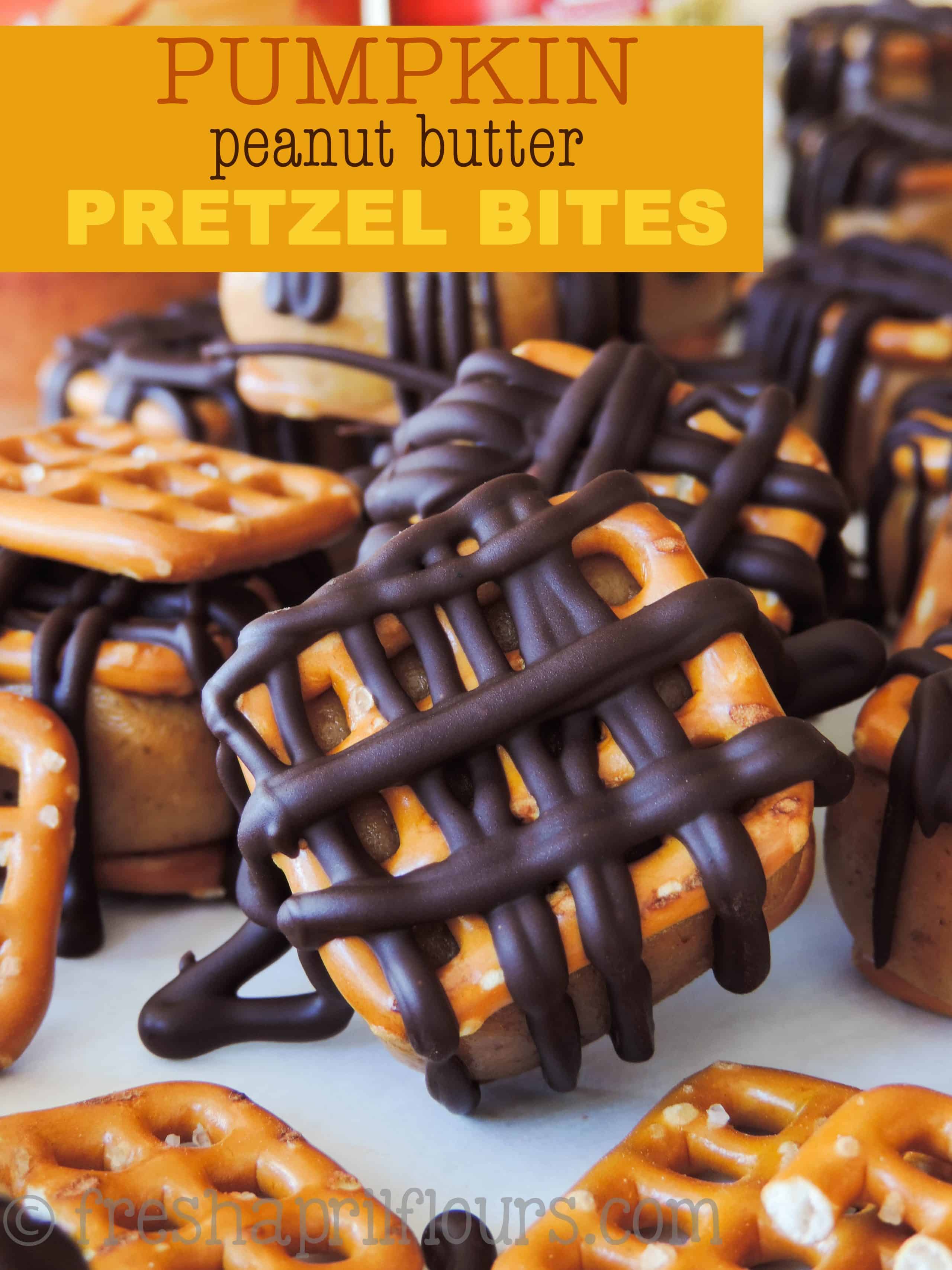 A gooey, nutty, and spicy blend of pumpkin and peanut butter, sandwiched between two pretzels and topped off with a chocolate coating. This is one flavor combination you must try for fall! via @frshaprilflours
