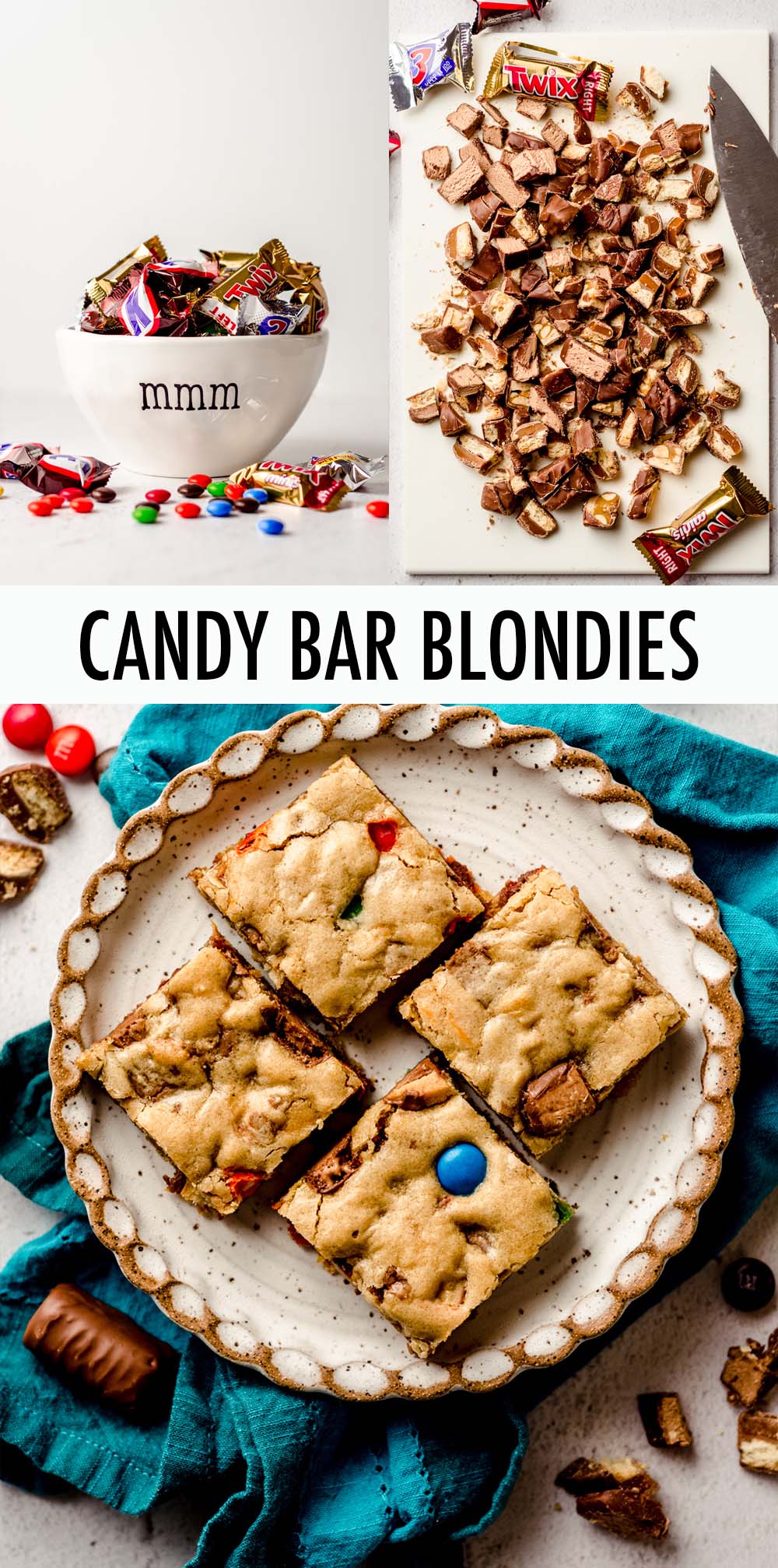 Leftover candy from Halloween or other celebration? Chop it up and throw it into a buttery, chewy blondie! via @frshaprilflours