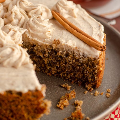 Chai Pumpkin Cake with Maple Browned Butter Frosting. - Half Baked Harvest