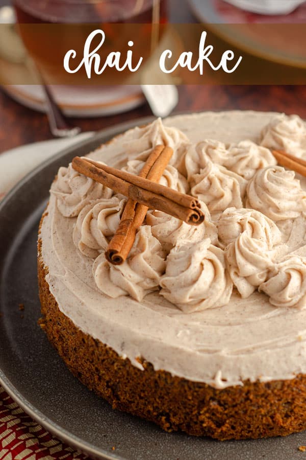 This tender chai cake is spiced with chai-infused milk, extra spices, and topped off with a spiced cream cheese frosting. via @frshaprilflours