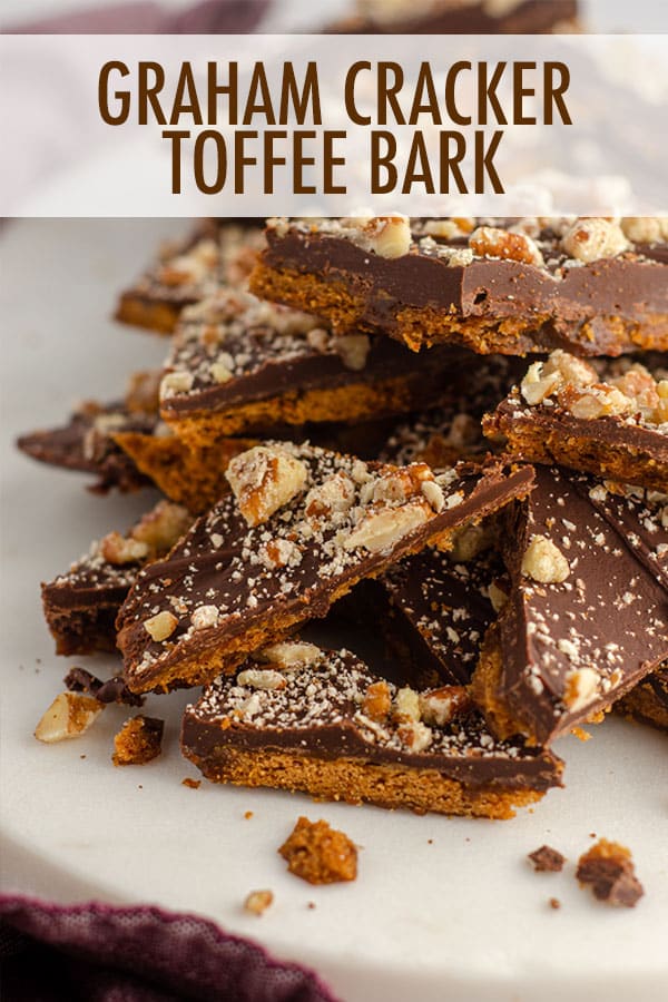 A twist on the classic toffee bark-- made with an easy butter and brown sugar toffee, this graham cracker toffee bark is a perfect sweet, salty, and sticky treat. Dress it up with festive sprinkles for holidays or other celebrations! via @frshaprilflours