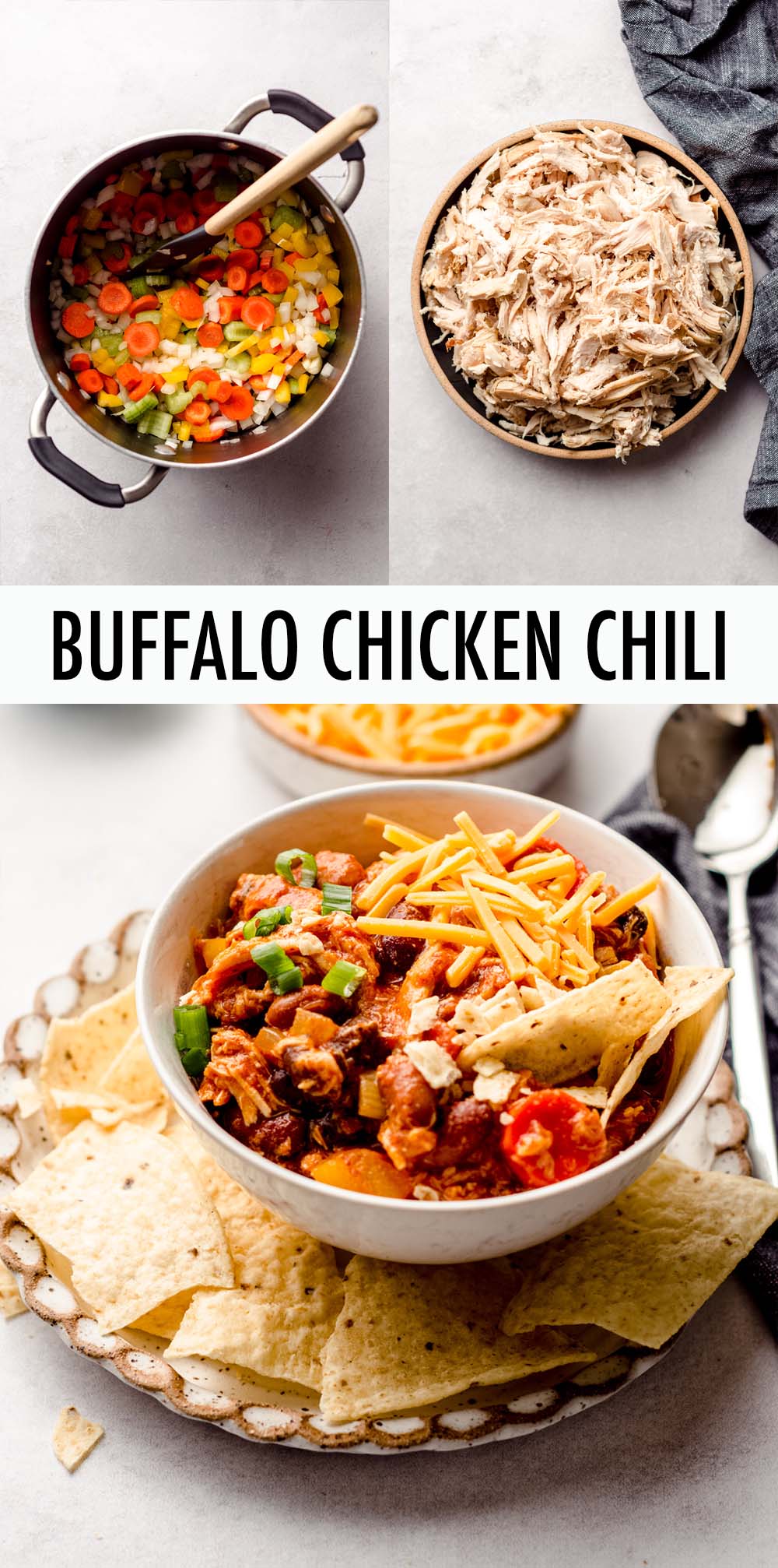 This award-winning buffalo chicken chili recipe uses a zesty blend of Mexican spices, shredded chicken, lots of vegetables, and a hefty dose of hot sauce to create a non-traditional chili perfect for cold weather cooking. via @frshaprilflours