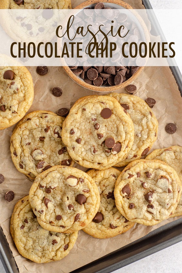 These classic chocolate chip cookies feature slightly crisp edges that lead to a soft and chewy interior. No mixer required! via @frshaprilflours