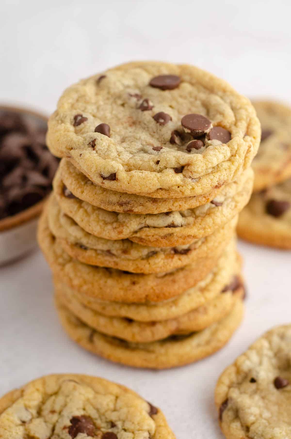 stack of chocolate chip cookies