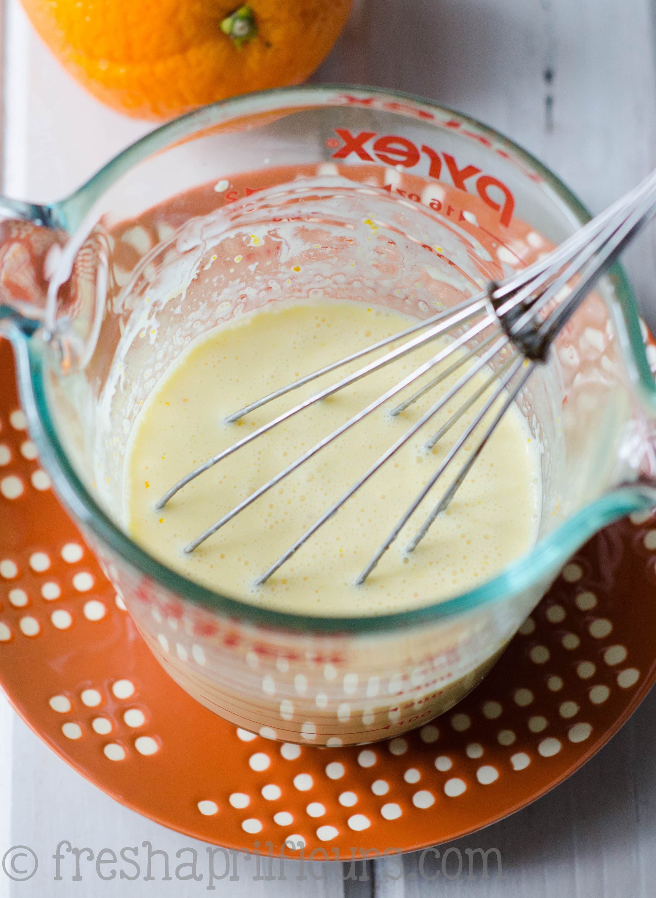 orange mixture for orange poppy seed scone dough