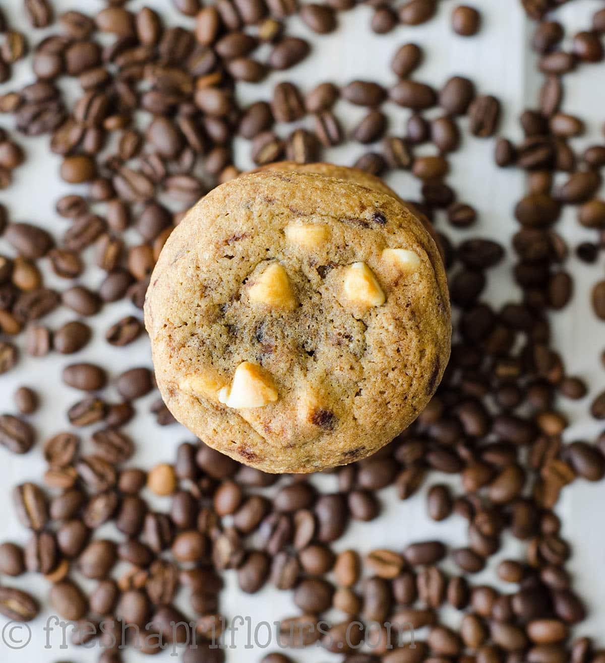 aerial photo of cappuccino cookies