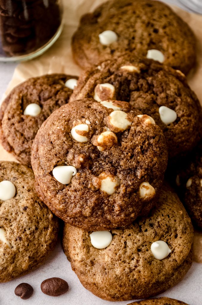Cappuccino cookies on a surface.