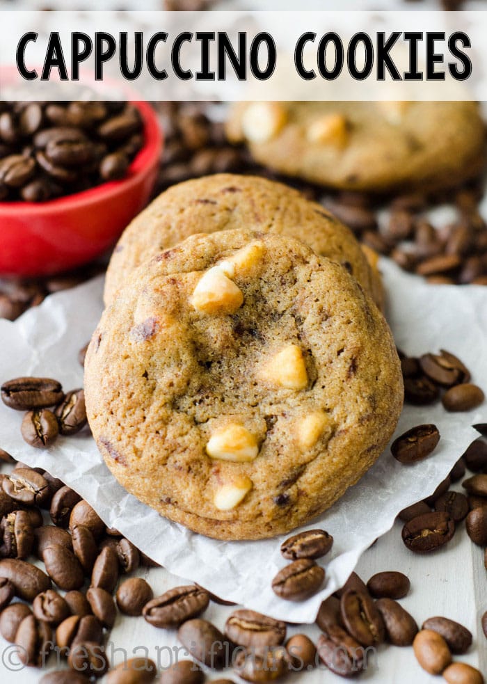 Tender coffee flavored cookies studded with creamy white chocolate chips. via @frshaprilflours