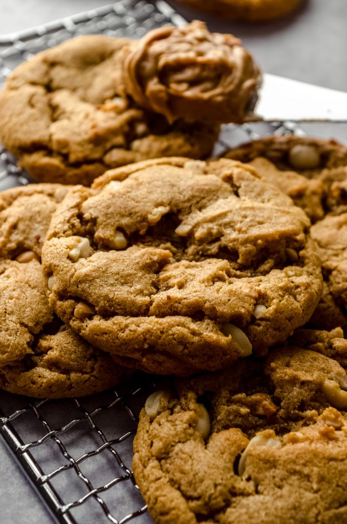 Flourless peanut butter cookies on a cooling rack.