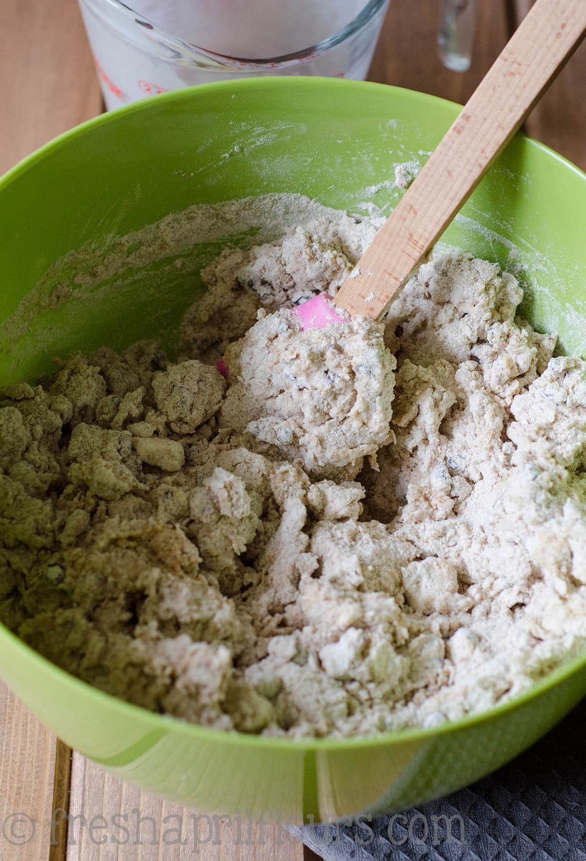 Irish soda bread dough in a bowl.