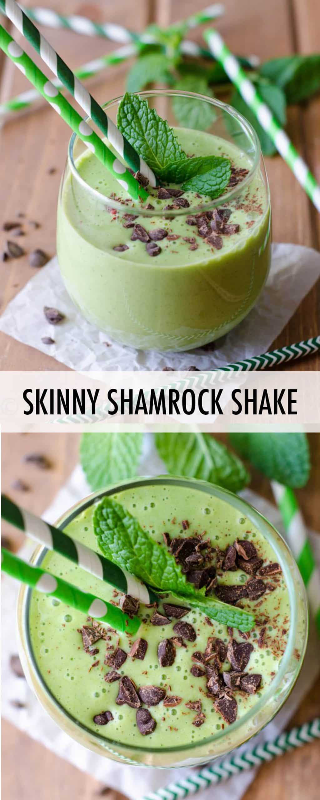 A few ingredients and 5 minutes are all you need for this minty green Shamrock Shake inspired smoothie. via @frshaprilflours