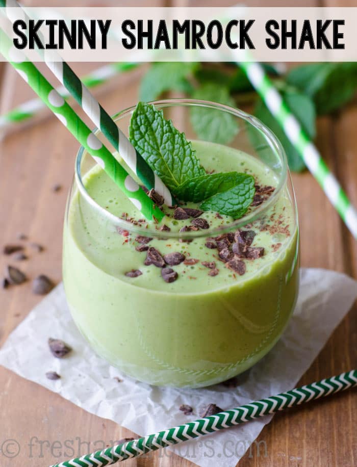 A few ingredients and 5 minutes are all you need for this minty green Shamrock Shake inspired smoothie. via @frshaprilflours