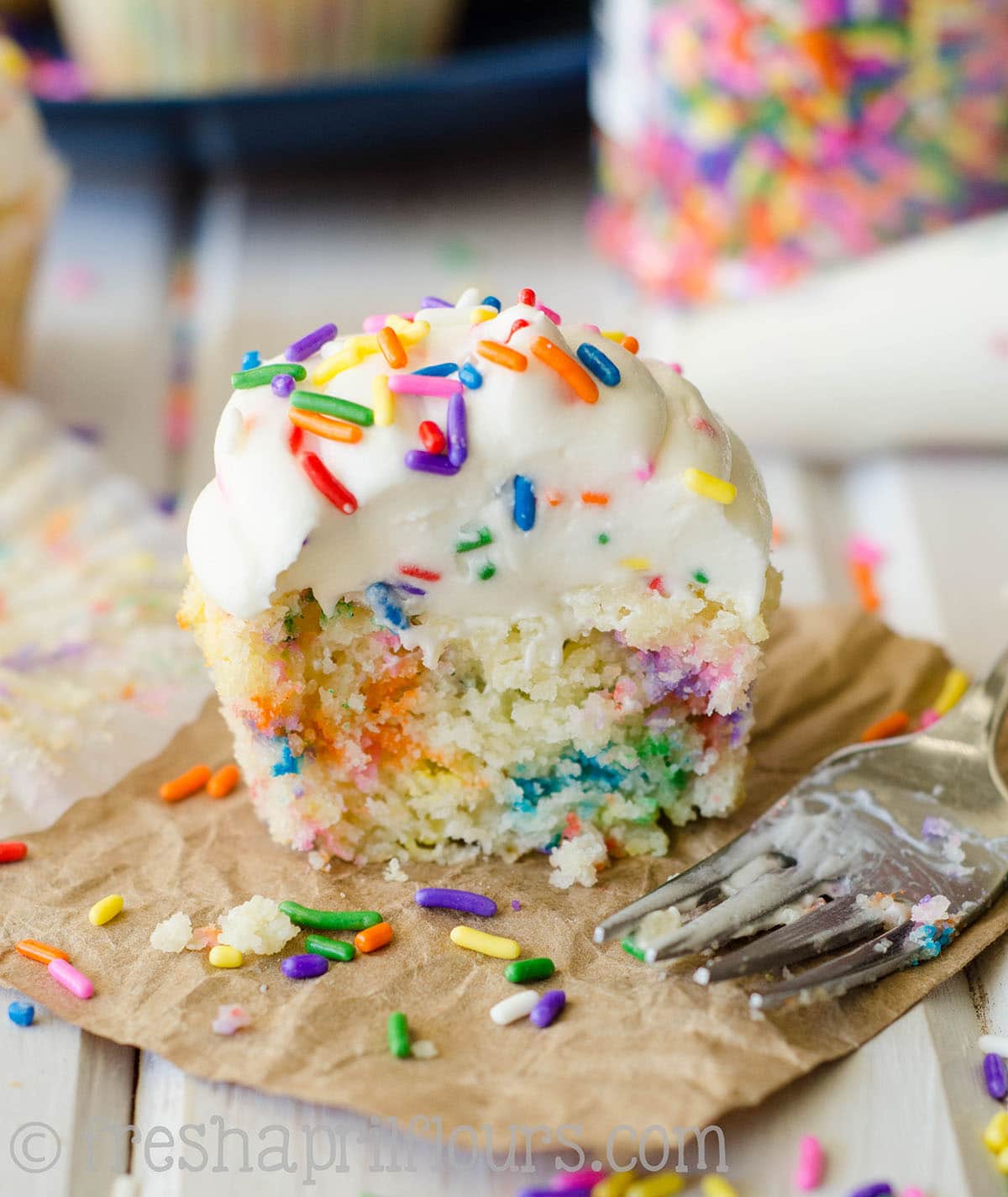 Homemade Funfetti Cupcakes + Happy 1st Birthday, Fresh April Flours!