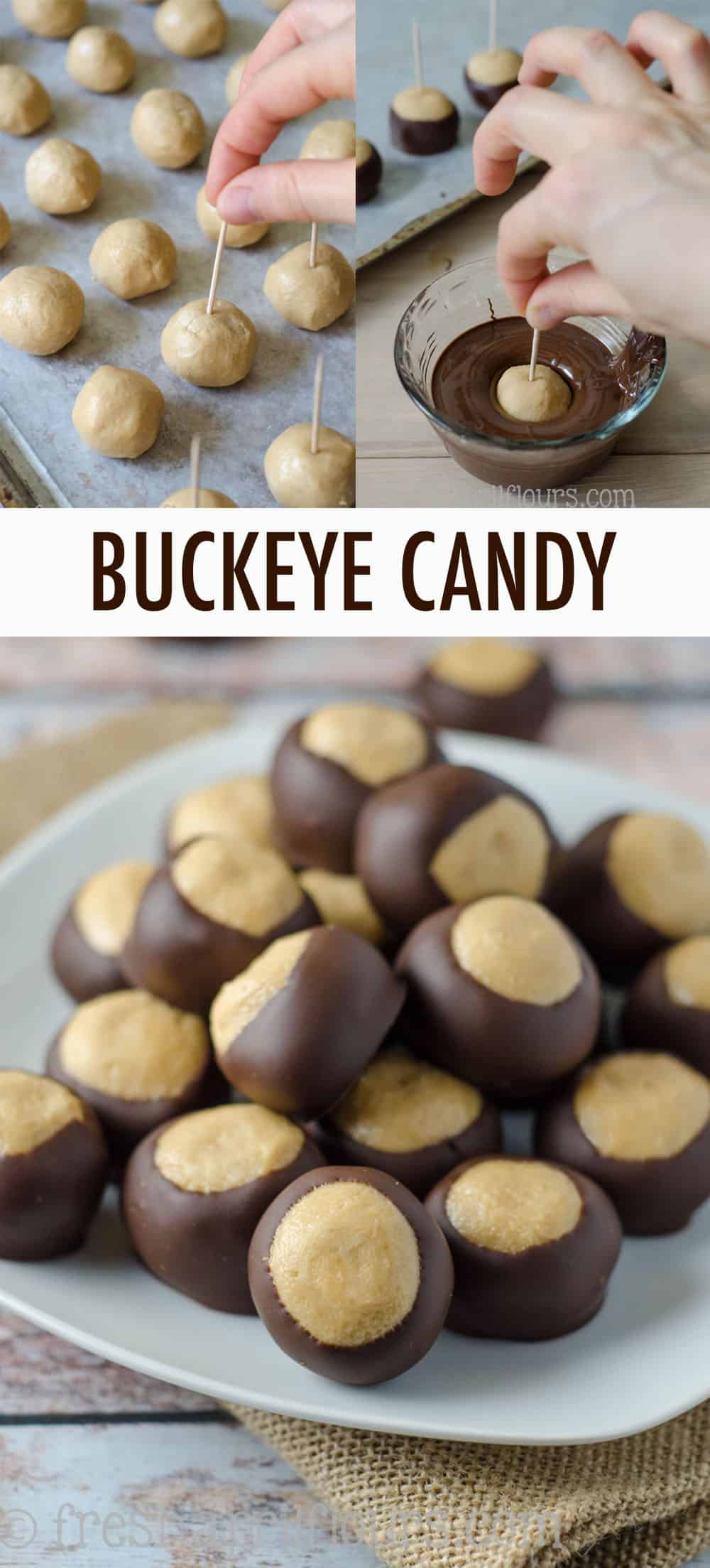Easy, melt-in-your-mouth peanut butter buckeye balls dipped in chocolate. A classic! via @frshaprilflours