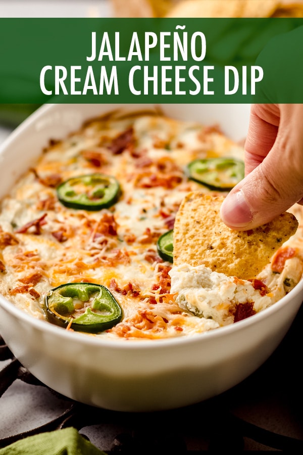 Cheesy, creamy, spicy jalapeño popper dip is the perfect appetizer or side for any Mexican dish. Serve with chips, vegetables, or as a topping. via @frshaprilflours