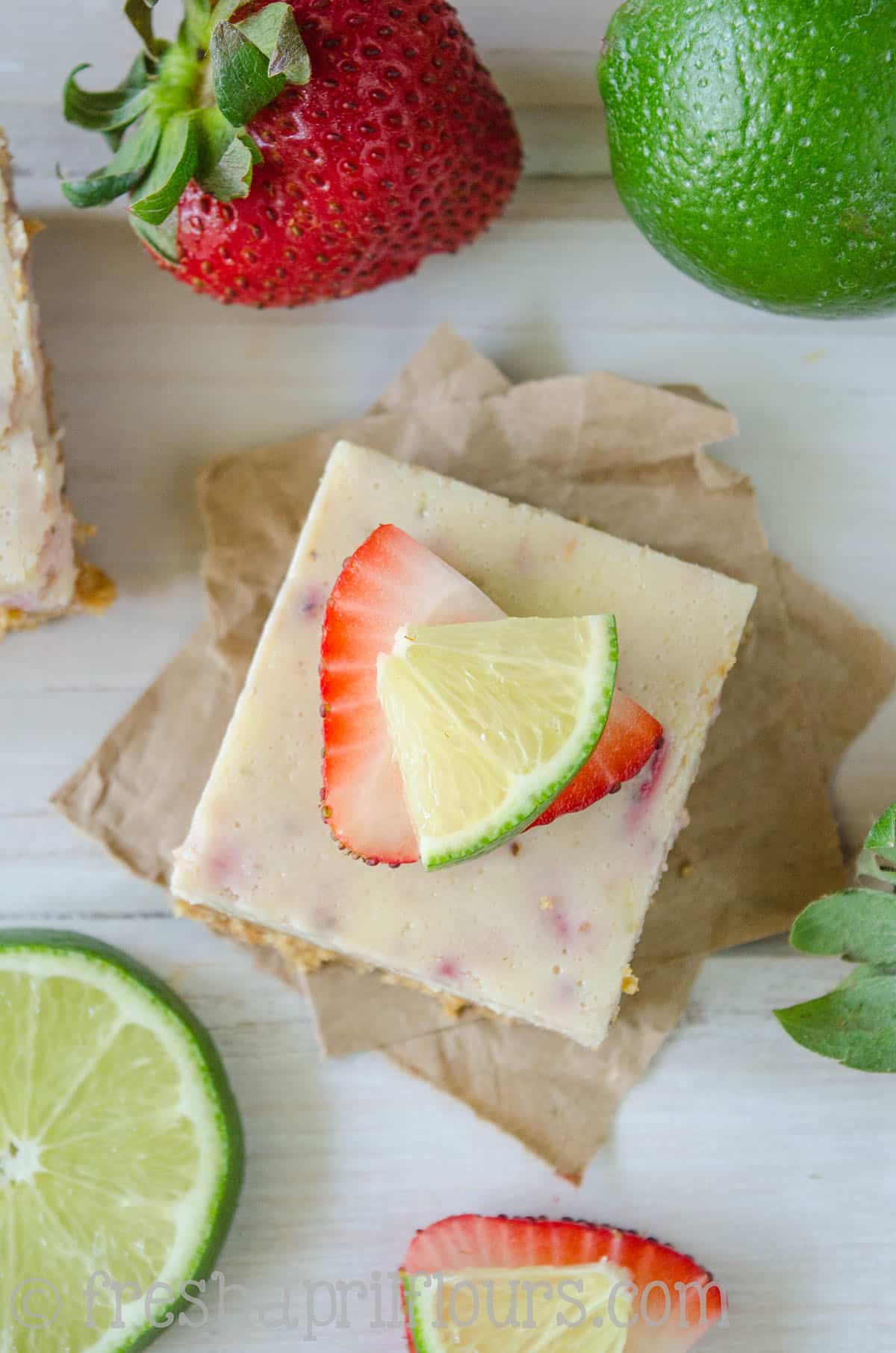 Aerial photo of strawberry margarita bars.