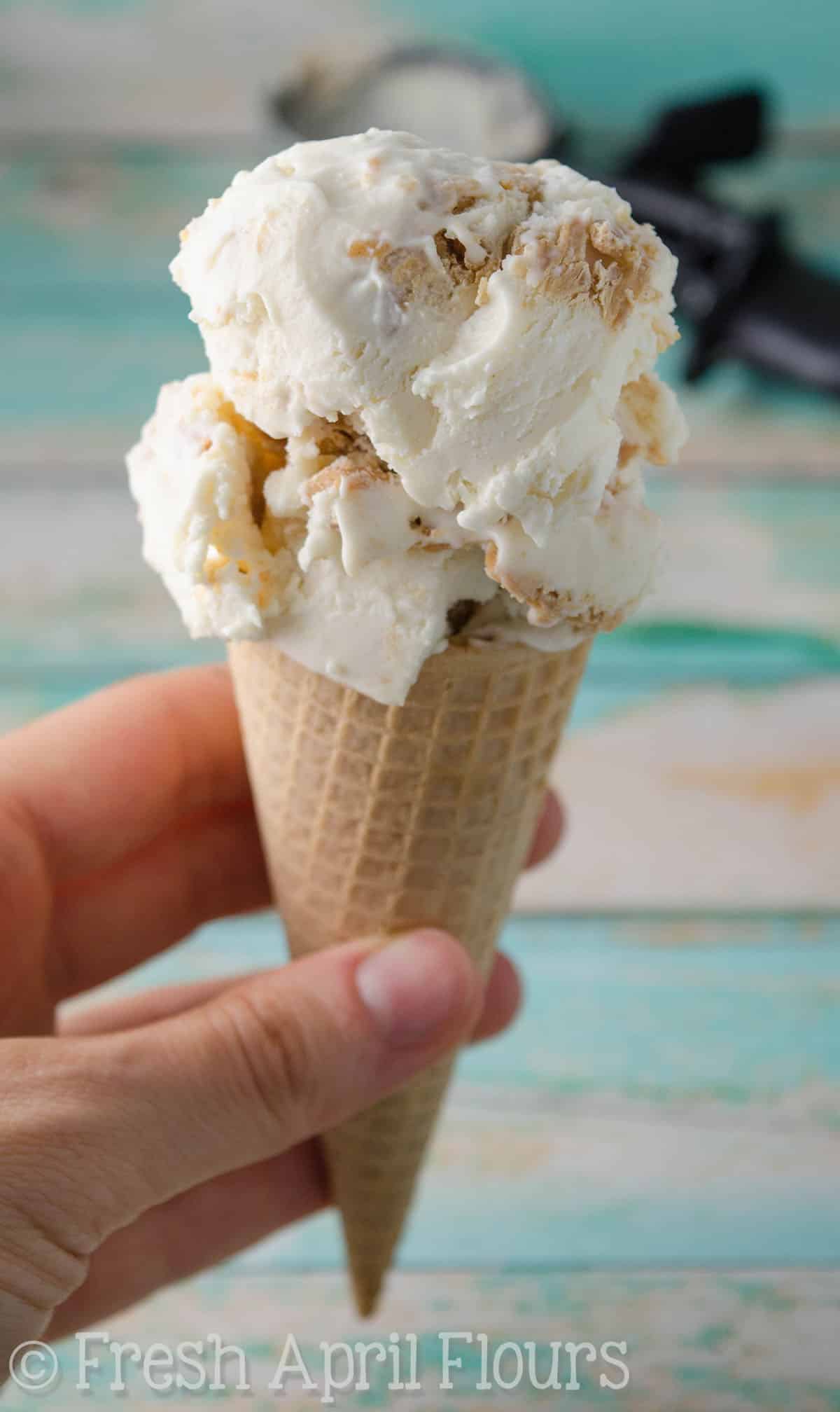 No Churn Peanut Butter Ripple Ice Cream