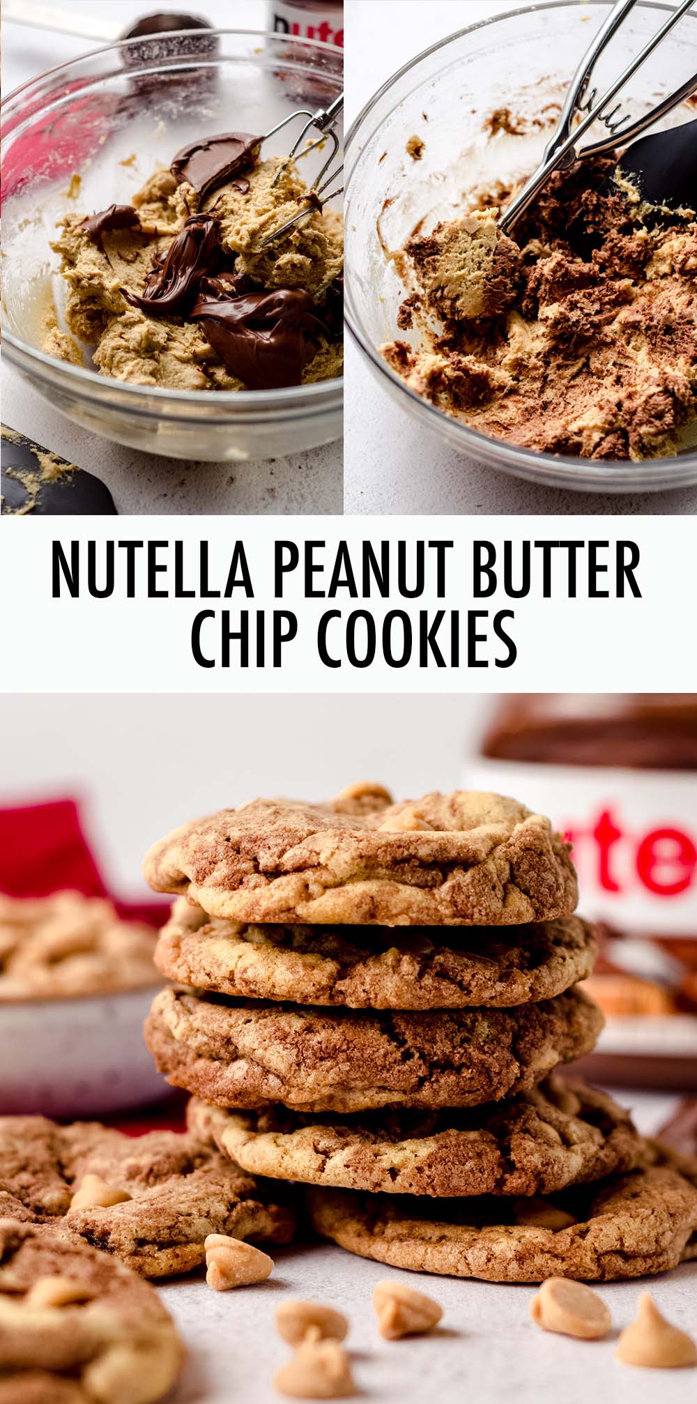 This no chill cookie gets swirled with Nutella and dotted with creamy peanut butter chips for a chocolate and peanut butter combo you'll adore! via @frshaprilflours