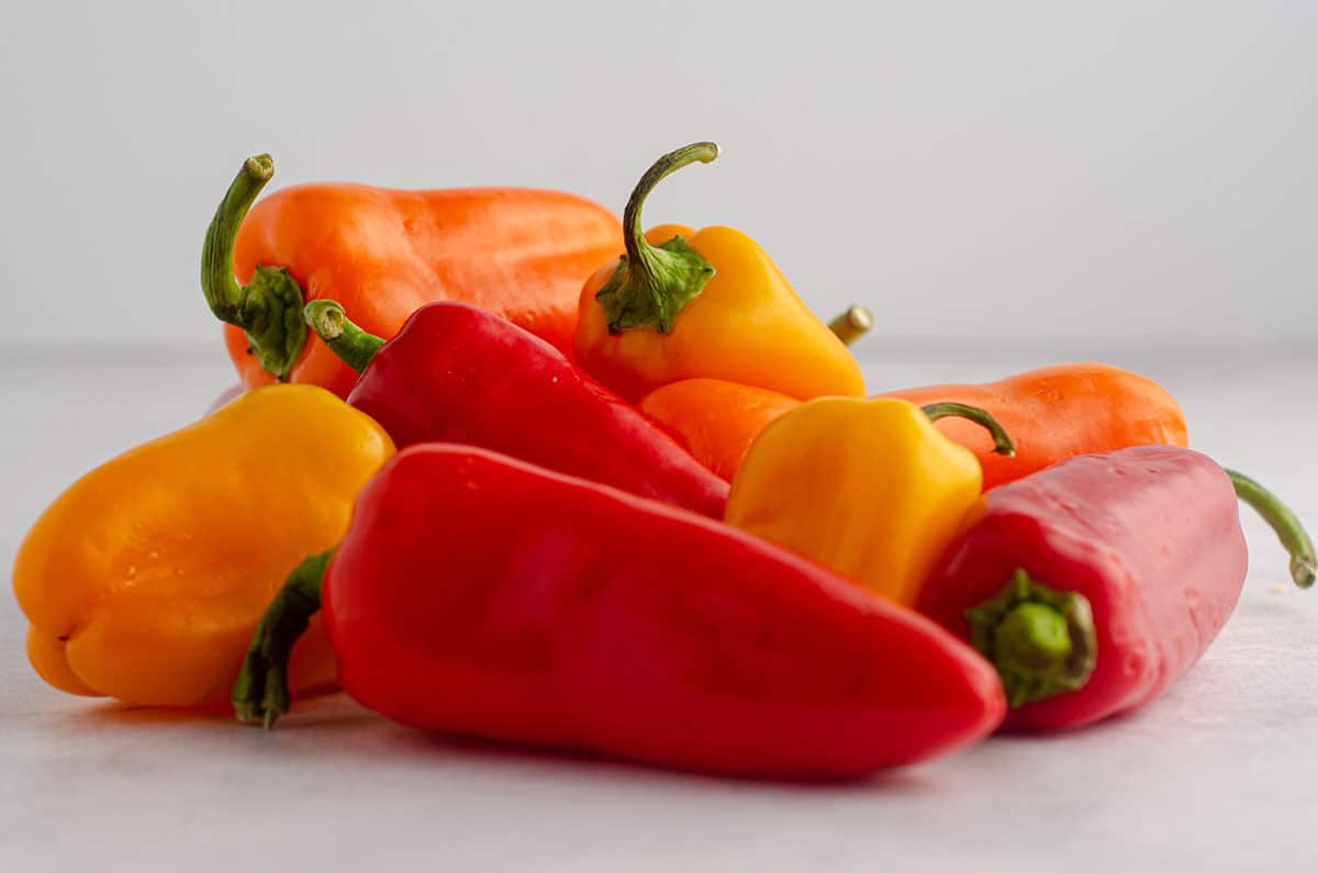 pile of mini bell peppers