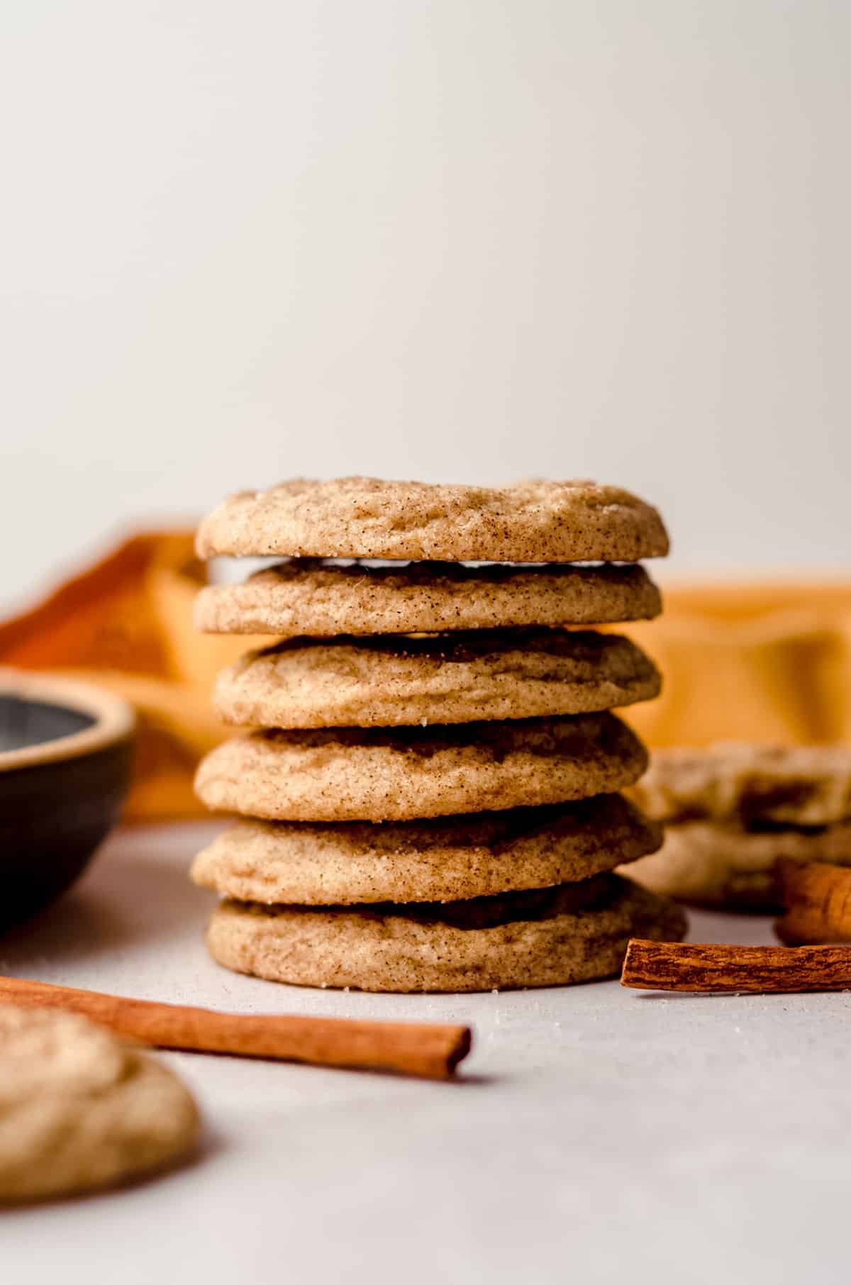 stack of snickerdoodle cookies