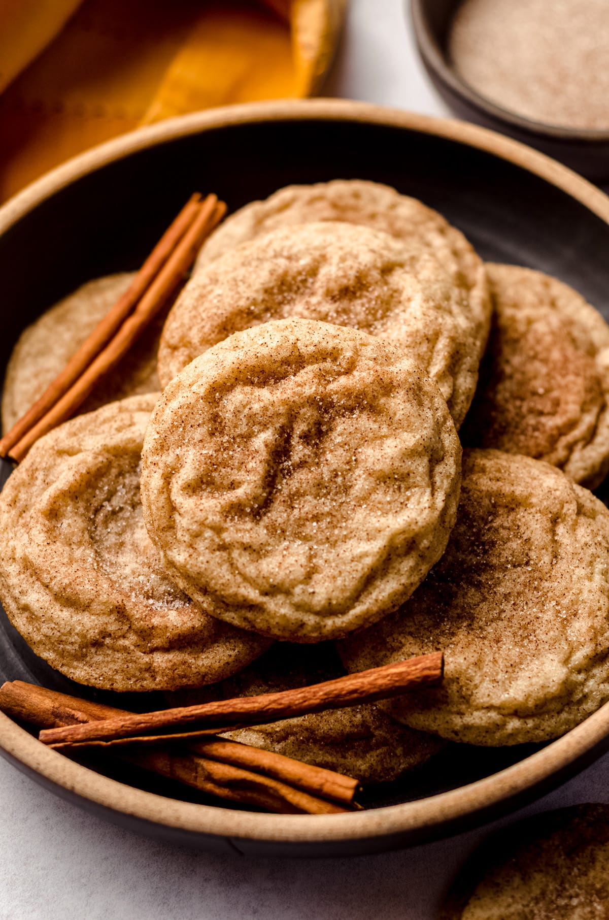 snickerdoodle cookies on a plate