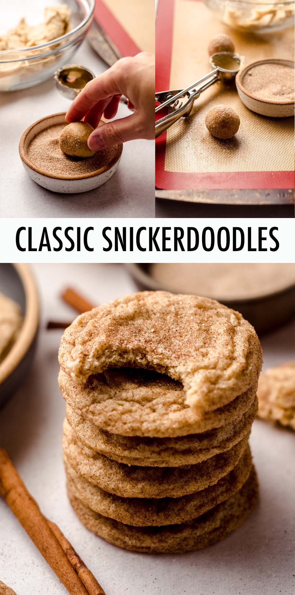 Crisp edges, melt-in-your-mouth centers, and all the cinnamon-sugar you could want from these classic snickerdoodle cookies. via @frshaprilflours