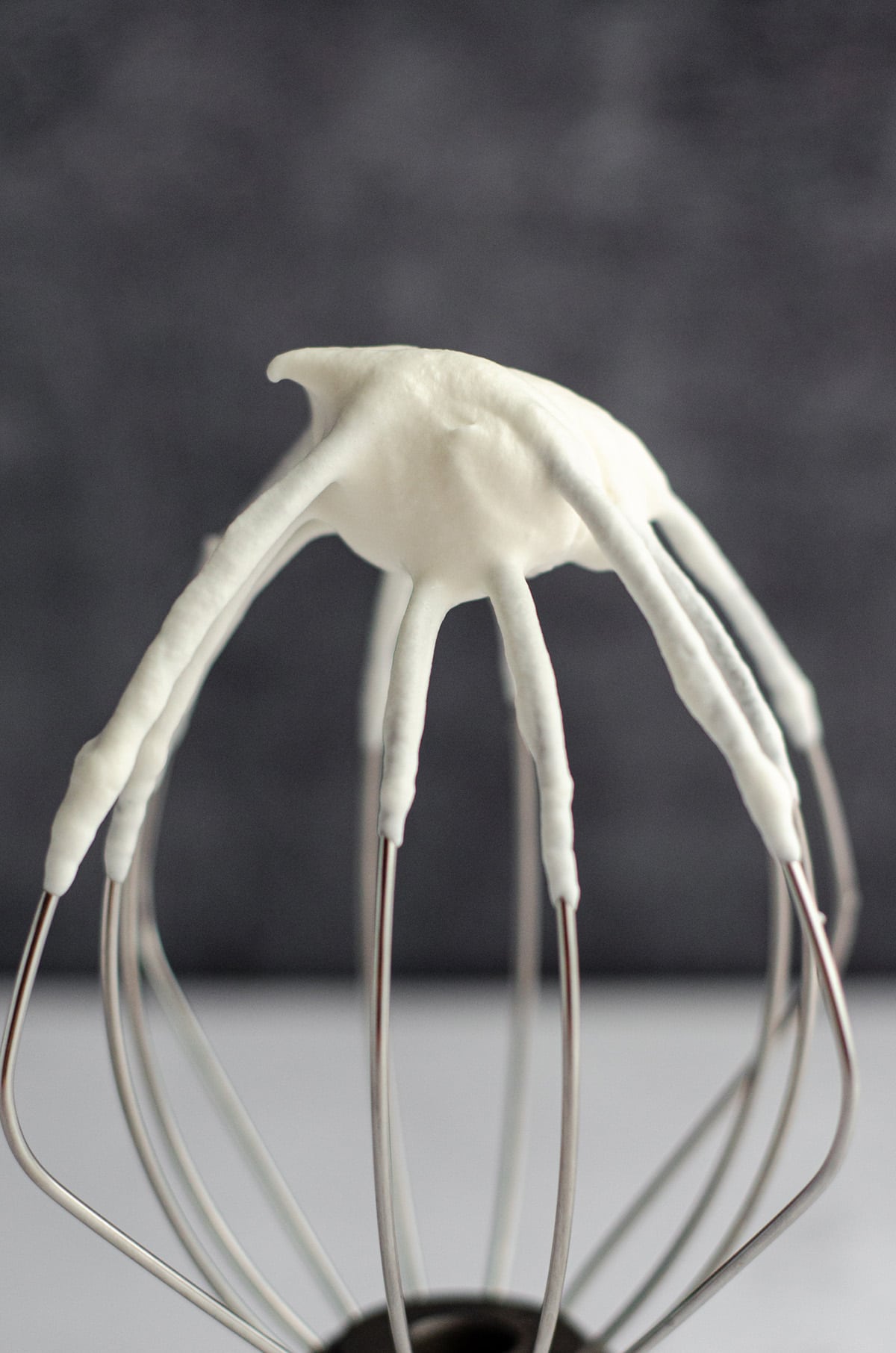 whipped cream on a whisk attachment