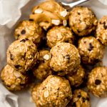 Aerial photo of chocolate chip oat bites.