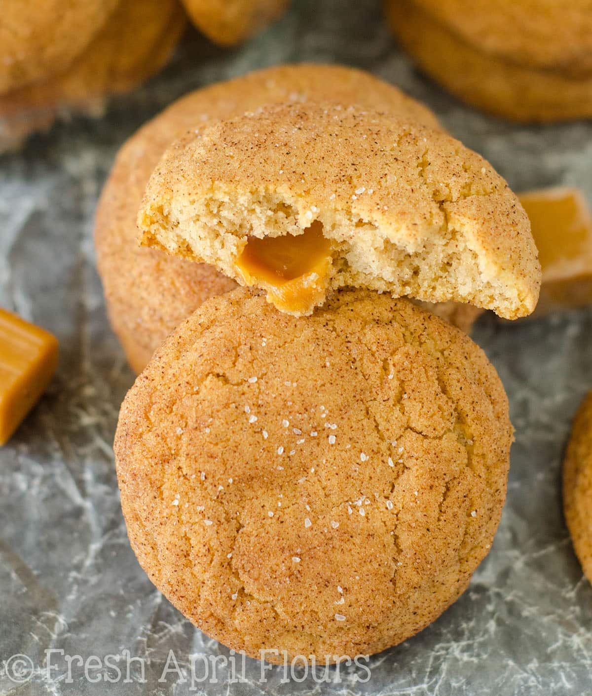 Salted Caramel Stuffed Snickerdoodles