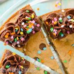 Chocolate Chip Cookie Cake with Chocolate Fudge Frosting: The best way to eat a chocolate chip cookie! Soft in the center, chewy on the edges, and the perfect canvas for decorating for your celebration!