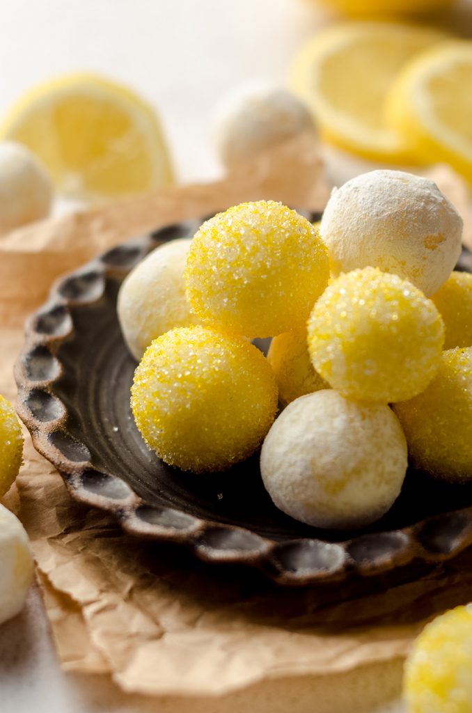 lemon truffles on a plate