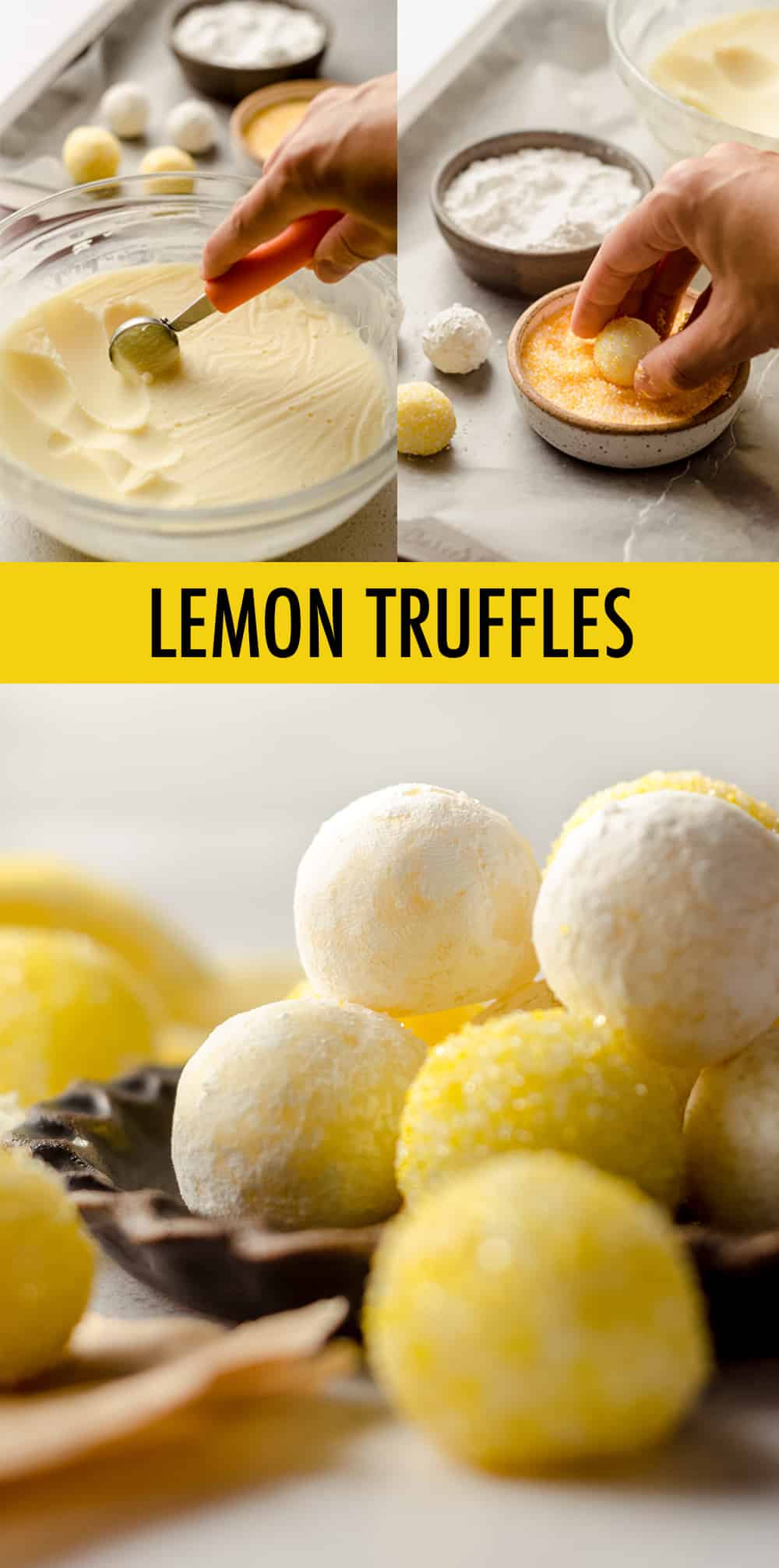 Smooth and creamy truffles full of lemon flavor and rolled in bright and sunny sprinkles. Easy to follow instructions will make you feel like a candy-making expert! via @frshaprilflours