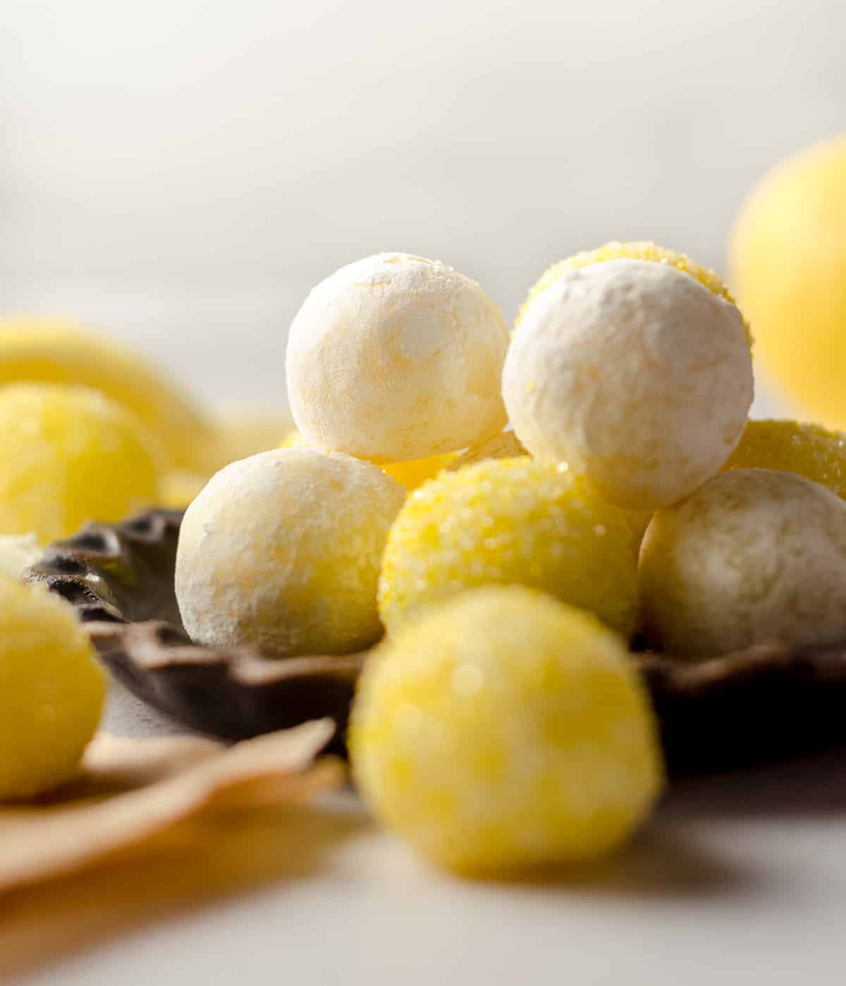 lemon truffles on a plate